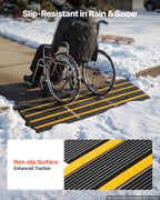 VEVOR Rubber Curb Ramps for Driveway, 2 Pack Threshold Bridge, 33069 lbs Load Capacity, 2.5" Rise, with Reflective Safety Strips, Ideal for Cars, RVs
