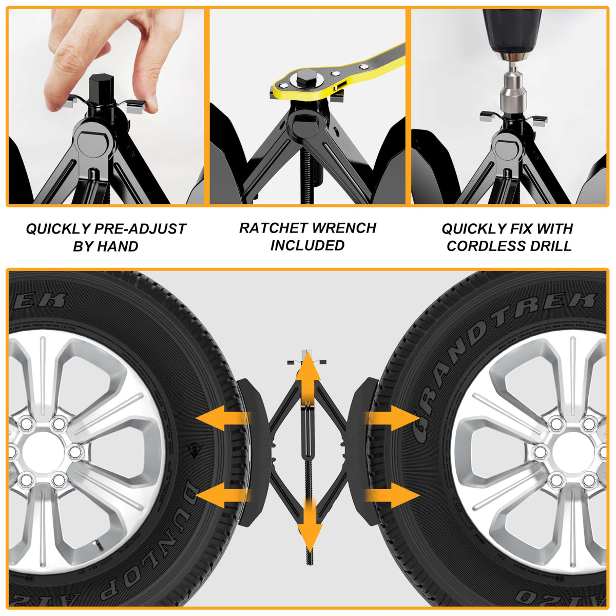 Camper Wheel Chock Stabilizer 2 Sets, Heavy Duty X-Shaped Stabilizer