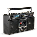 QFX Retro Bluetooth Boombox Cassette Tape Player Recorder, J-220BT, Black