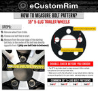eCustomrim 2-Pack Trailer Tire Rim Assembly ST175/80D13 B78-13 5 Lug LRC
