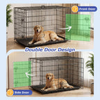 FDW | 48" Foldable Metal Dog Crate | Dark Black | Cage for XL Dogs