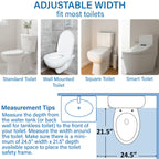 Vaunn Medical Adjustable Toilet Safety Rail for Seniors, Foldable Toilet Safety Frame for Elderly Adults, Bathroom Grab Bar Handle, Toilet Handle for
