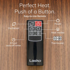 Lasko Oscillating Digital Ceramic Tower Heater for Home with Adjustable Thermostat, Timer and Remote Control, 23 Inches, 1500W, Silver, 755320