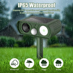 Solar Ultrasonic Animal Repellent, Deer Repellent Devices Waterproof, Cat Repellent Outdoor with Motion Detection Squirrel Skunk Rabbit Dog Raccoon