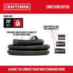 CRAFTSMAN CMXZVBE38759 2-1/2 in. x 20 ft. POS-I-LOCK Wet Dry Vacuum Hose