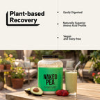 NAKED Pea - 5LB 100% Pea Protein Powder from North American Farms - Unflavored Vegan Pea Protein Isolate - NSF Certified, Plant Protein Powder, Easy