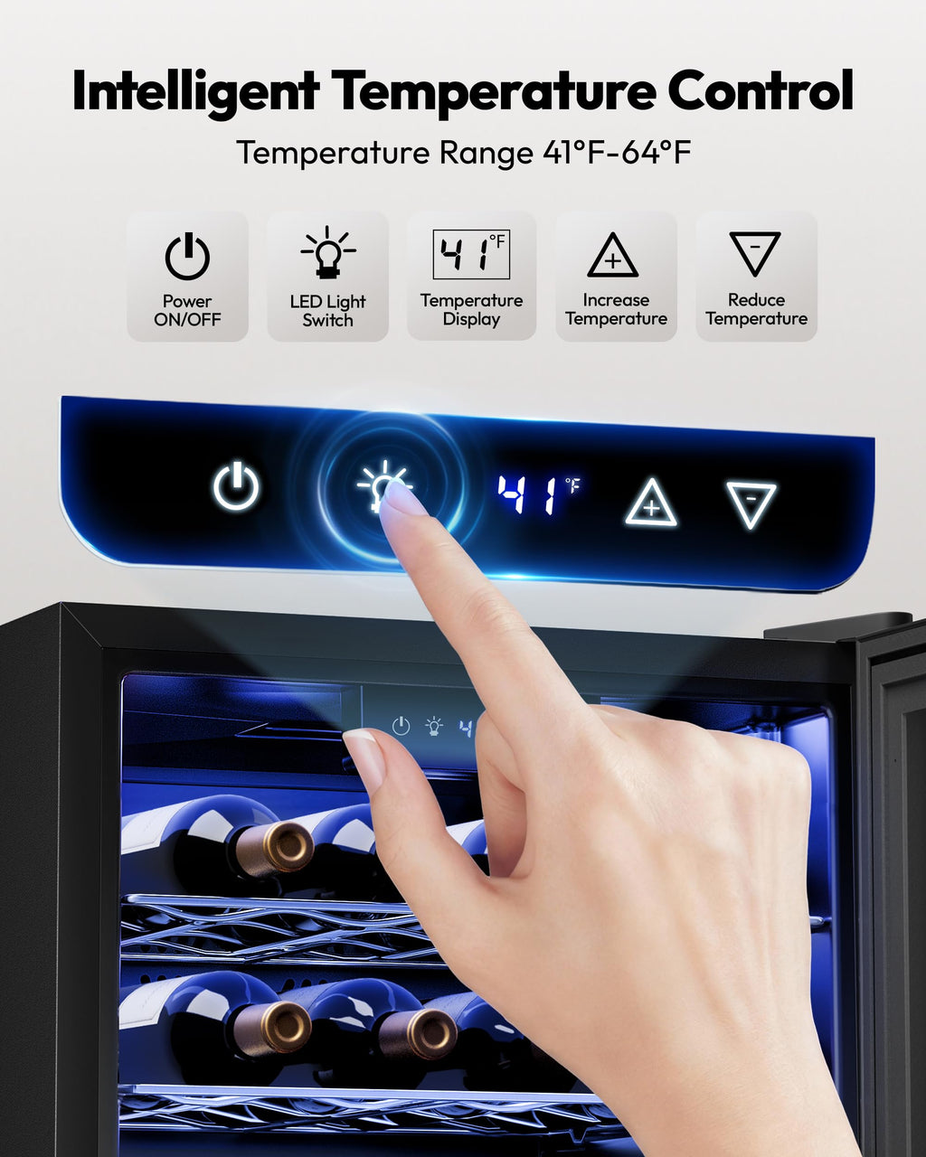 EUHOMY 25 bottle Wine Cooler Refrigerator, Wine Fridge Glass Door, Black
