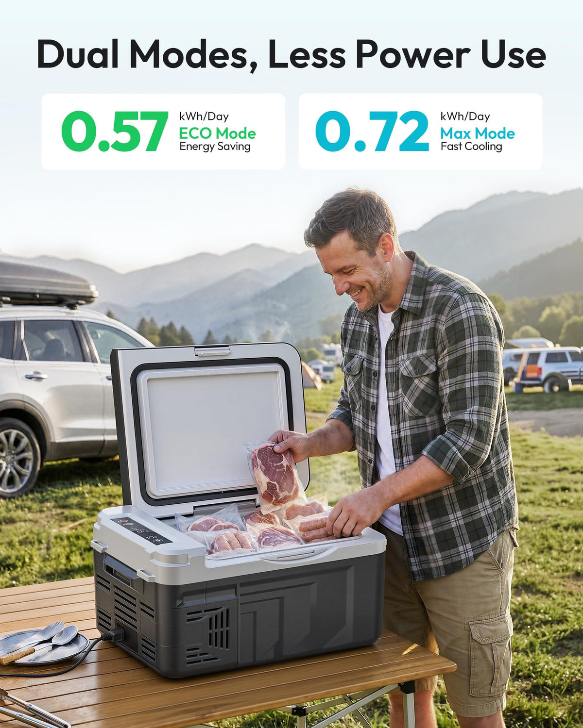 EUHOMY 12QT 12 Volt Refrigerator, Portable Car Fridge with App Control