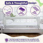 ComfyBumpy Bed Rail for Toddlers, 55.5" Long, Extra-Padded, Swing-Down
