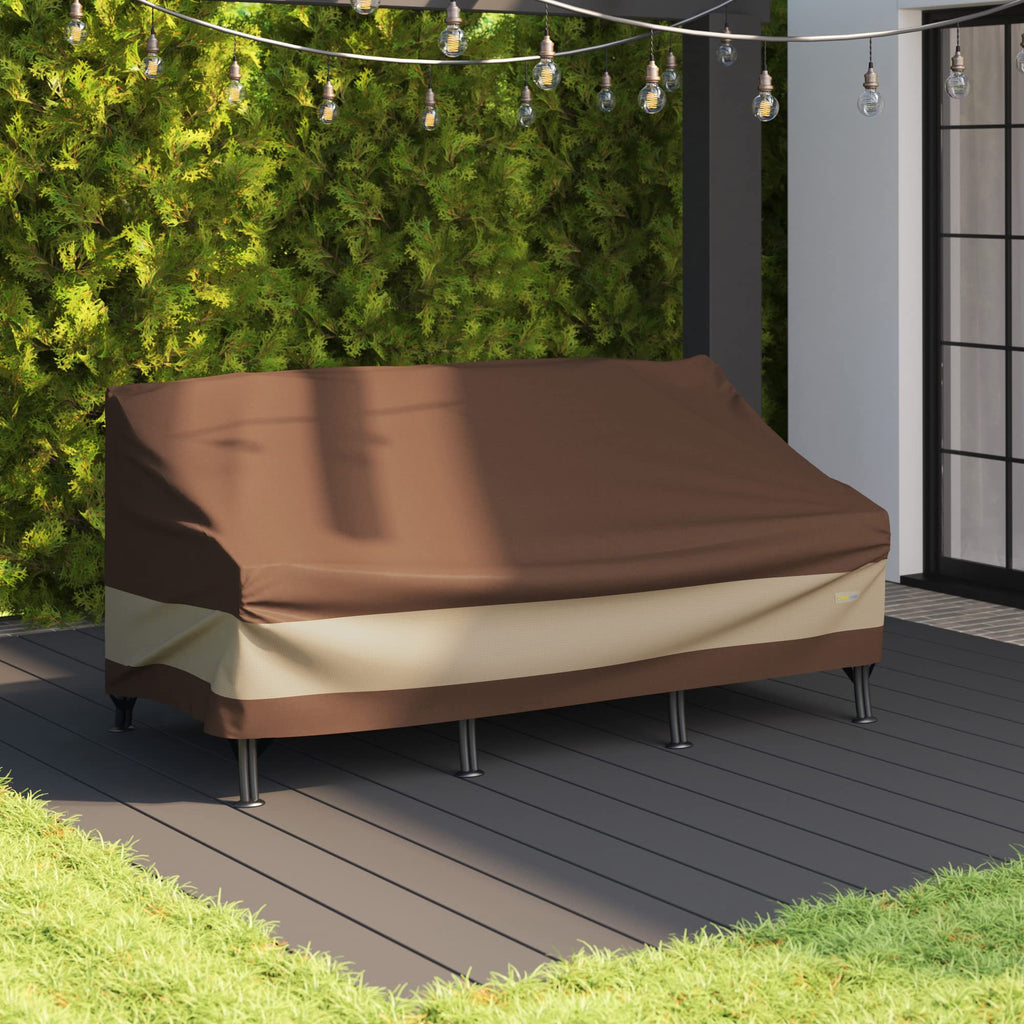 DUCKCOVERS Ultimate Waterproof Patio Sofa Cover, Outdoor Couch Cover with All Weather Protection, Patio Furniture Covers with Attachment Strap, 77"W