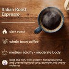 Coffee Bean Direct Italian Roast Espresso, Whole Bean, 5lb Bag