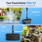 Pond Filter with Pump Fountain Kits, 660GPH Pond Filter with 40W Pond Pump & Fountain Kit, Koi Pond Filters for Outdoor Ponds Clean, Clear, and Add