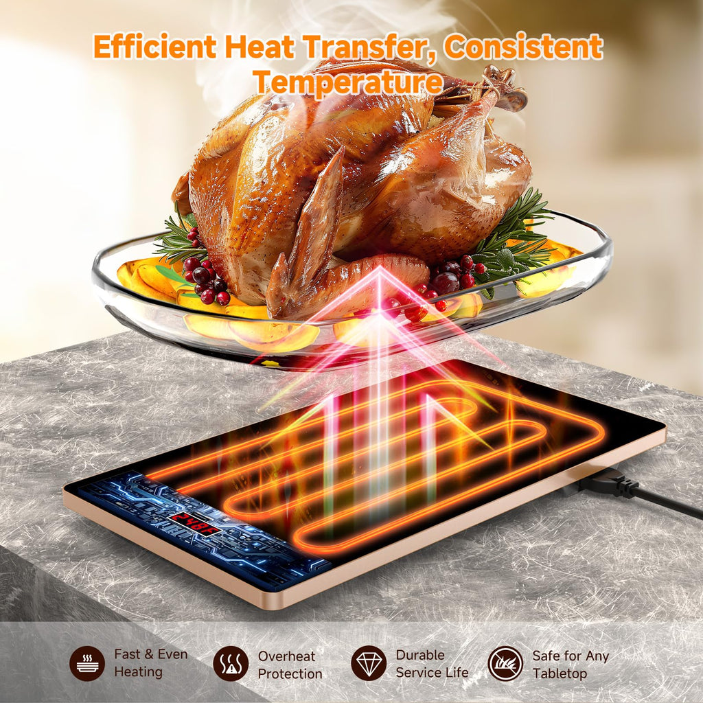 FEPPO Electric Warming Tray Kitchen Appliance, 4-in-1 Buffet Warmer