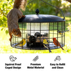 Veehoo Squirrel Proof Bird Feeders for Outdoors Hanging, Extra Wide 11.8"