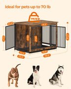Feandrea 38" Dog Crate Furniture, Heavy-Duty Dog Kennel Side End Table