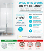 Stander Single Handle Non-Rotating Floor to Ceiling Grab Bar, No-Drill Tension Mounted Transfer Pole for Seniors, Bath Safety & Bedside Assist Rail