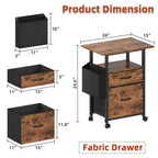 GYIIYUO 2 Drawer File Cabinet 24''W, Mobile Filing Cabinet, Printer Stand