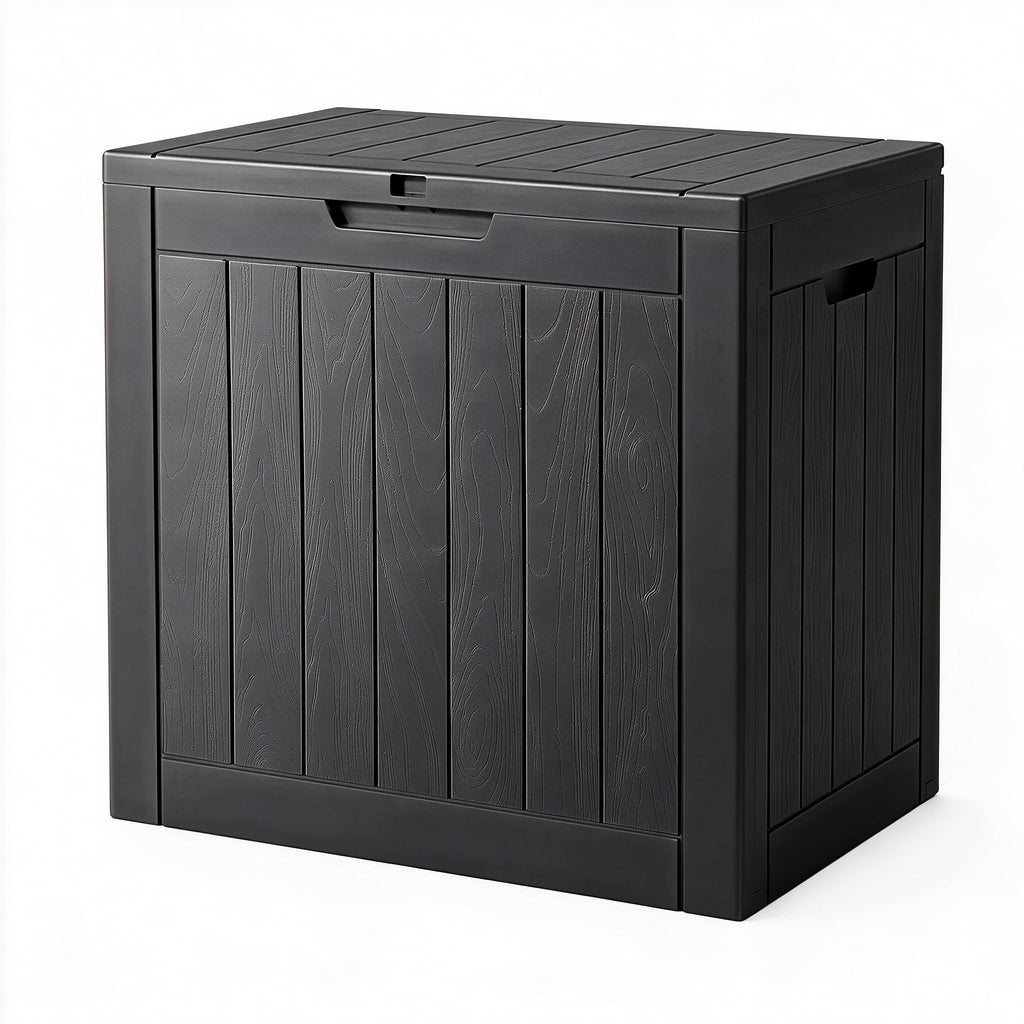 34 Gal Outdoor Storage Box Waterproof Lockable,Deck Box,Black