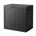 34 Gal Outdoor Storage Box Waterproof Lockable,Deck Box,Black