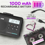 K7 Cassette Player, Converts Tapes to MP3, Built-in Microphone, 16GB Card