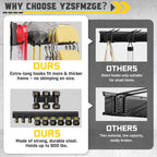 64" Garage Wall Tool Organizer, 900 Lbs Heavy Duty Steel Garden Tool Storage Rack & Garage Organization for Yard, Shed, Garage - 12 Longer & Thicker