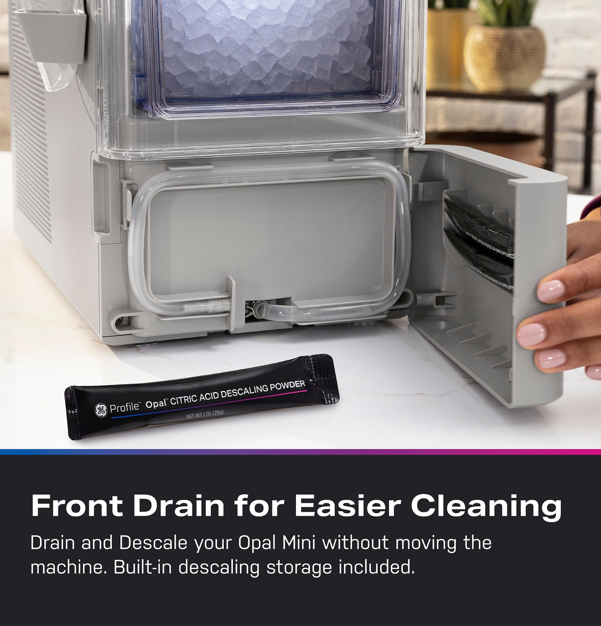 GE Profile Opal Mini Nugget Ice Maker, Chewable Ice in 5 min, 36 lbs/Day