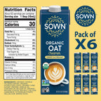 SOWN Organic Oat Creamer Sweet & Creamy - Barista Oat Milk Non Dairy Coffee Creamer - Plant Based, Dairy-Free, Vegan, Gluten-Free, Non-GMO, Shelf