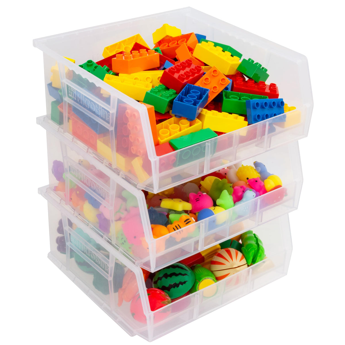 Akro-Mils 30235 AkroBins Plastic Storage Bins, 11"x11"x5", Clear, 6-Pack