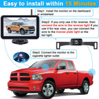 HD 1080P 7 Inch Wireless Backup Camera for Truck: 15-Min Easy to Install