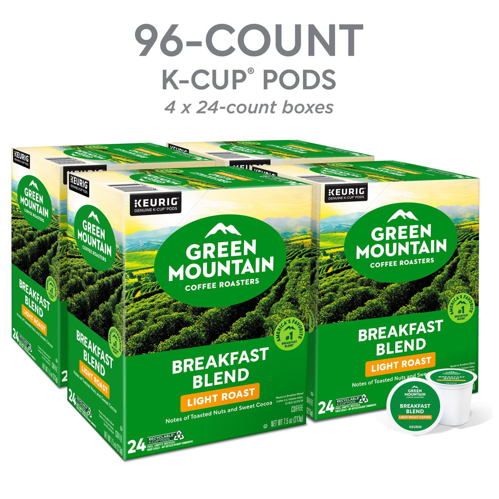 Green Mountain Breakfast Blend Coffee, K-Cup Pods, 96 Count
