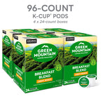 Green Mountain Breakfast Blend Coffee, K-Cup Pods, 96 Count