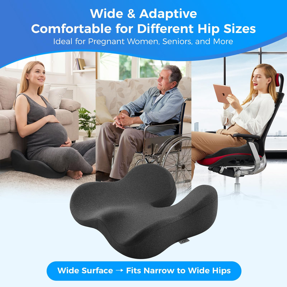 Seat Cushion for Tailbone & Sciatica Pain Relief