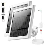 Solar Panel for Ring Camera, 2 Pack 4W Solar Charger with 10FT Cable, USB-C to Barrel Plug Adapter, Compatible with Ring Stick Up Cam Battery/Pro