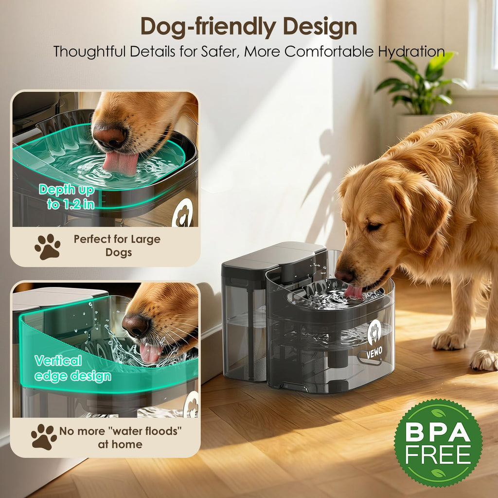 11L/372oz Large Dog Water Fountain, Automatic Dog Water Bowl Dispenser