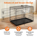 Sweetcrispy 36 Inch Dog Crate, Medium Dog Cage, Foldable Puppy Pet Kennel