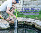 Green Expert 1HP Submersible Sump Pump, 4000GPH Full 304 Stainless Steel Manual Utility Pump with Adapter Kit, Oil-Free Top Discharge Water Removal