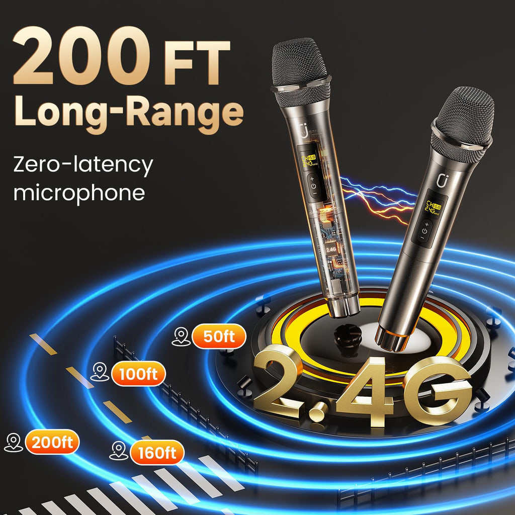 Karaoke Machine with 2 Mics for Adults & Kids, All-in-One Karaoke Set