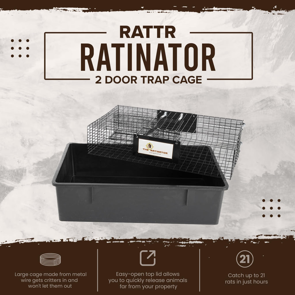 Rugged Ranch Ratinator Multi-Catch Live Rat and Mouse Trap Cage, 2 Door