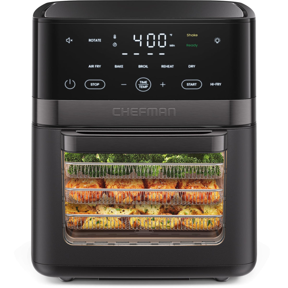 Chefman Air Fryer 6-in-1, XL 14-Quart Multifunctional Airfryer with Touchscreen Controls, Rotisserie, Food Dehydrator, Convection Oven, Bake, Broil