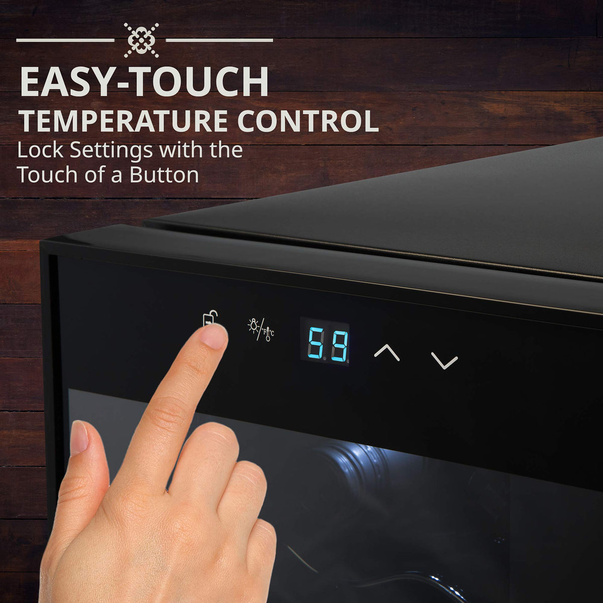 Ivation 12 Bottle Compressor Wine Cooler, Freestanding Fridge w/Lock, Black