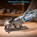 SEESII Mini Circular Saw, 4.8A 4000RPM Corded Compact 4-1/2" Saw with Laser