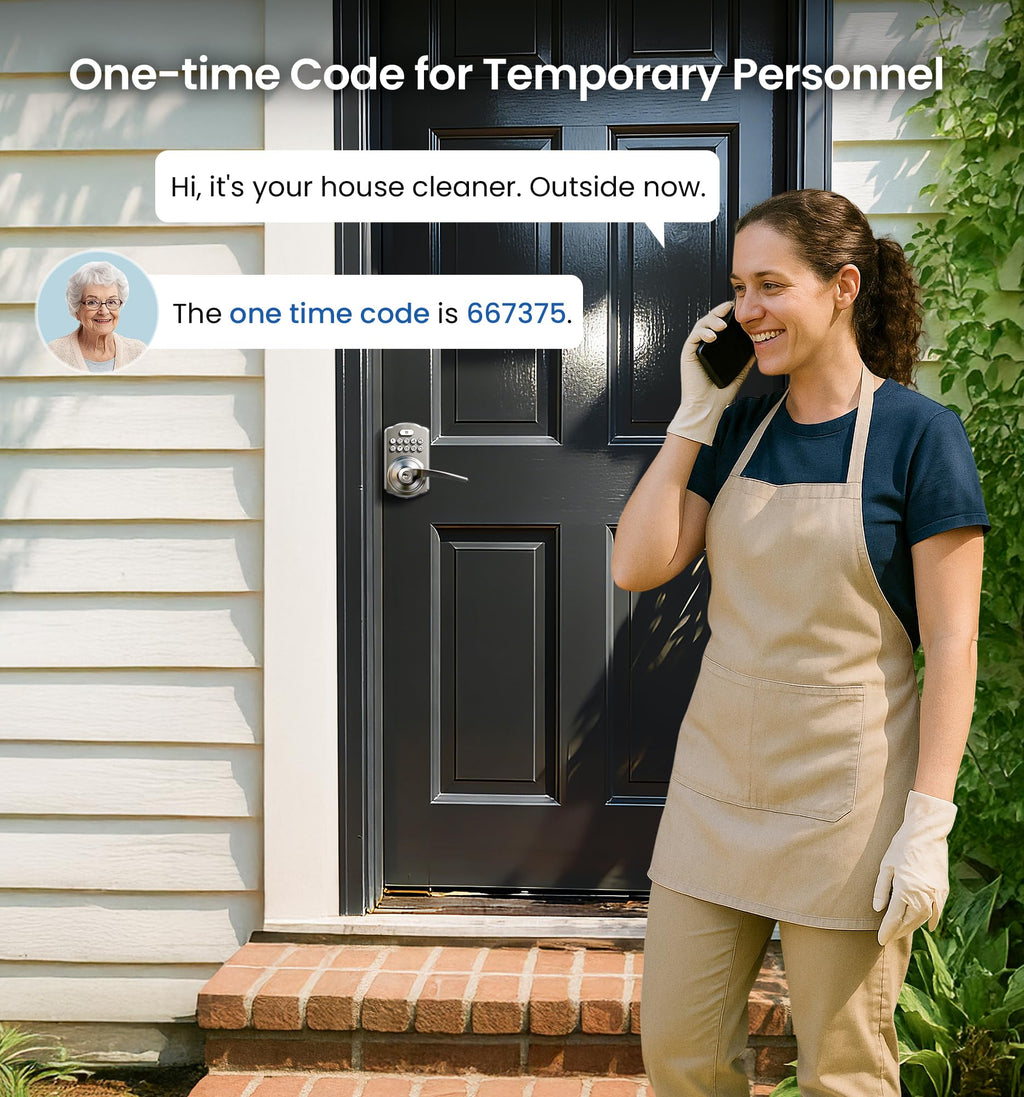 Veise KS04 Keypad Door Lock with Zinc Alloy Handle, Satin Nickel