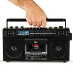 QFX Retro Bluetooth Boombox Cassette Tape Player Recorder, J-220BT, Black
