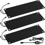 3 Pcs Heated Snow Melting Mats,10x30 in No-Slip Rubber Heated Outdoor Mats