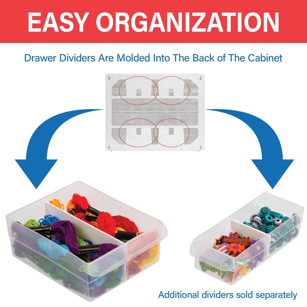 Akro-Mils 44-Drawer Plastic Storage Cabinet, 20"W x 6"D x 16"H, Black