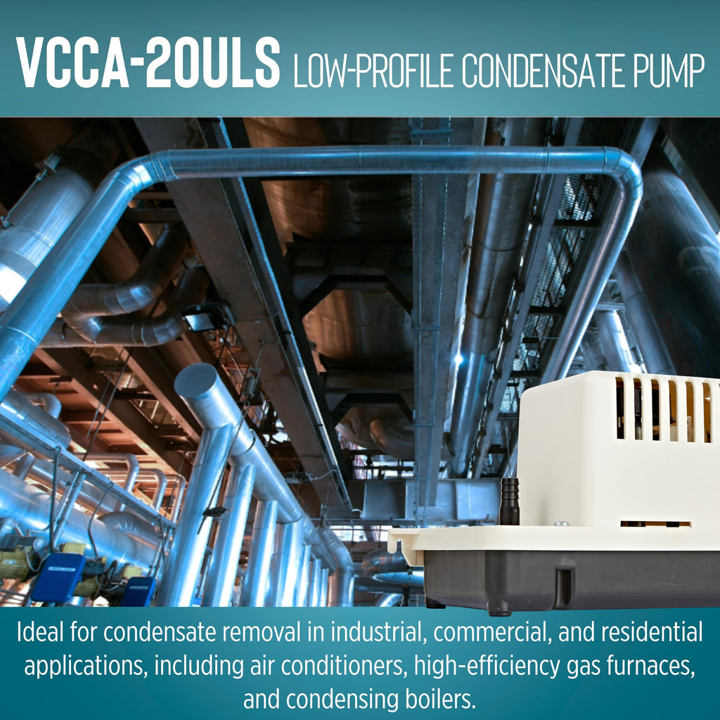 Little Giant VCCA-20ULS 115V, 80 GPH Low Profile Condensate Pump
