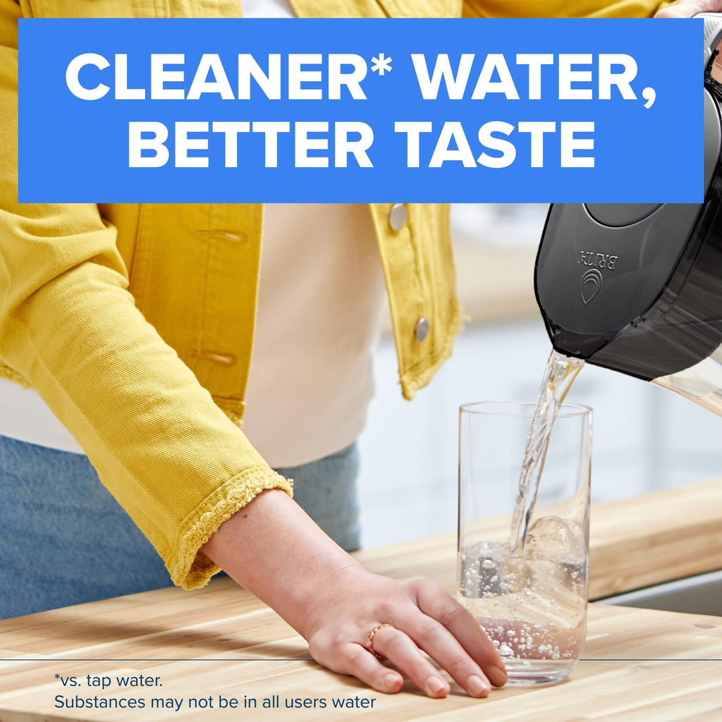 Brita Large 10-Cup Elite Water Filter Pitcher, WQA NSF/ANSI Certified, Reduces 99% of Lead, Microplastics, & 30 Contaminants, BPA-Free, Removes