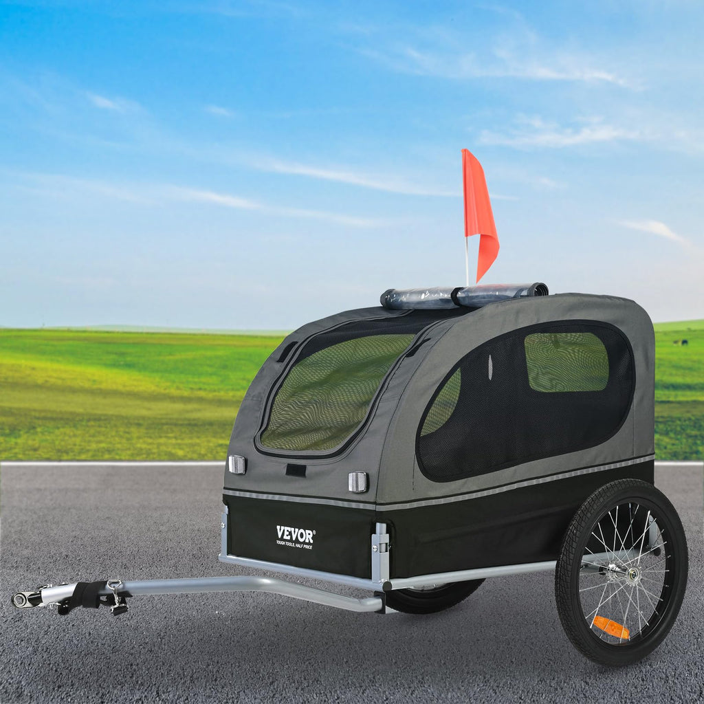 VEVOR Dog Bike Trailer, Supports up to 88 lbs, Pet Cart Bicycle Carrier, Easy Folding Frame with Quick Release Wheels, Universal Bicycle Coupler