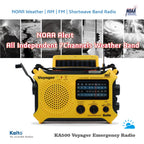 Kaito KA500 5-way Powered Solar Power,Dynamo Crank, Wind Up Emergency AM/FM/SW/NOAA Weather Alert Radio with Flashlight,Reading Lamp and Cellphone