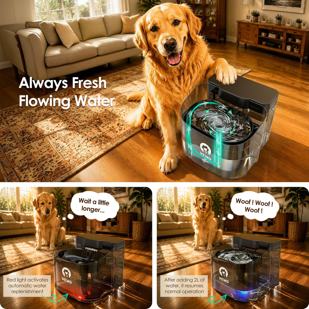 11L/372oz Large Dog Water Fountain, Automatic Dog Water Bowl Dispenser